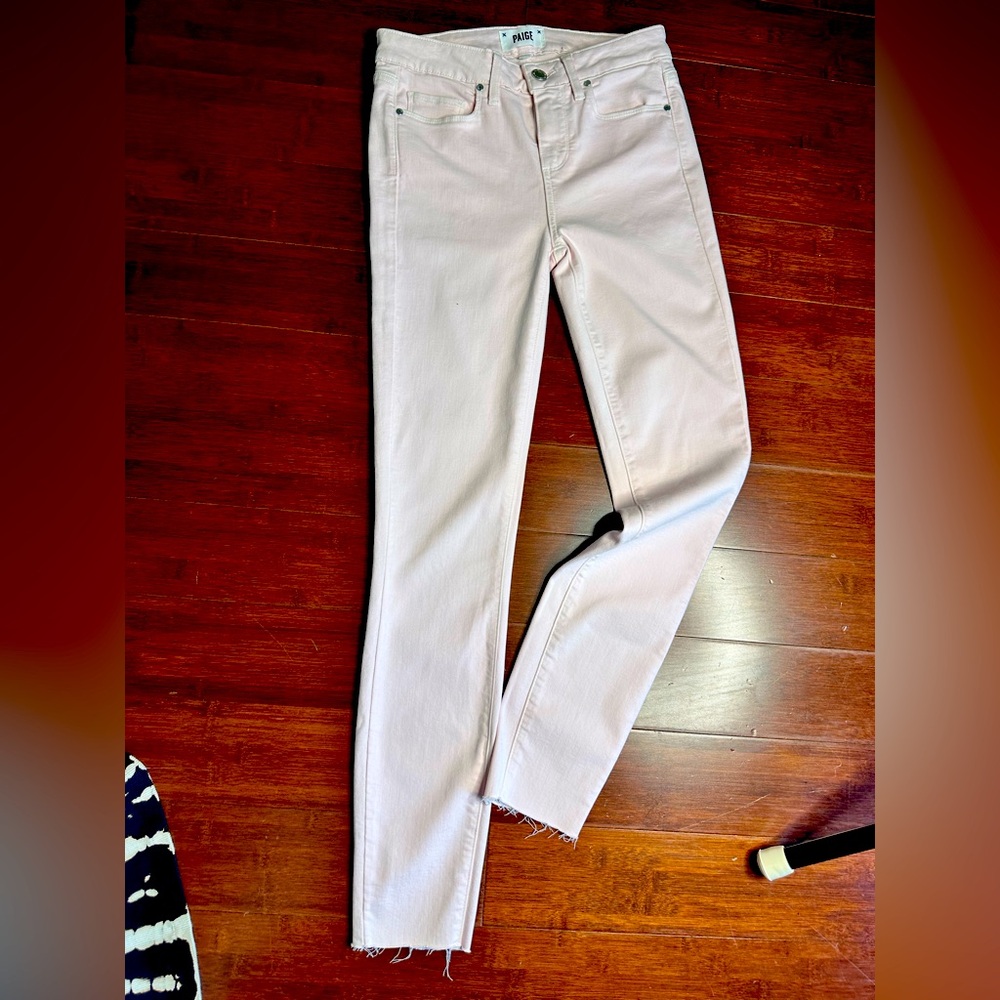 NWOT Paige skinny jean pink pastel sz 27